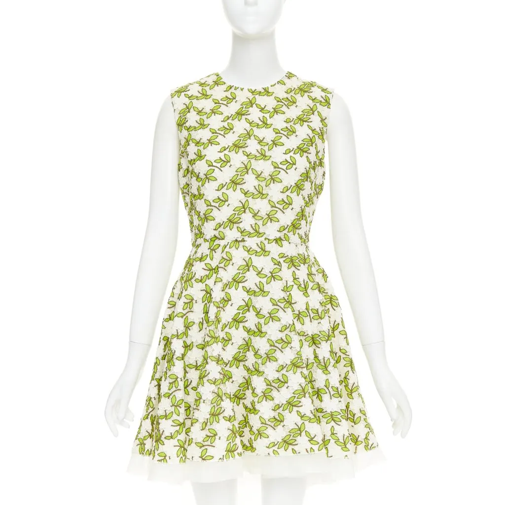 Giambattista Valli Green Cotton Dress Green Cotton Very good - Front View
