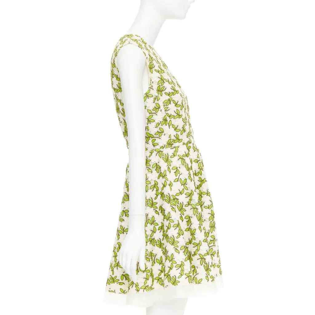 Giambattista Valli Green Cotton Dress Green Cotton Very good - Model View