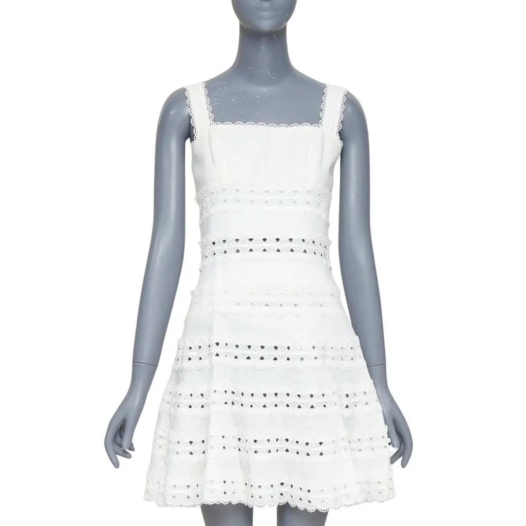 Zimmermann White Linen Dress White Linen Very good - Front View