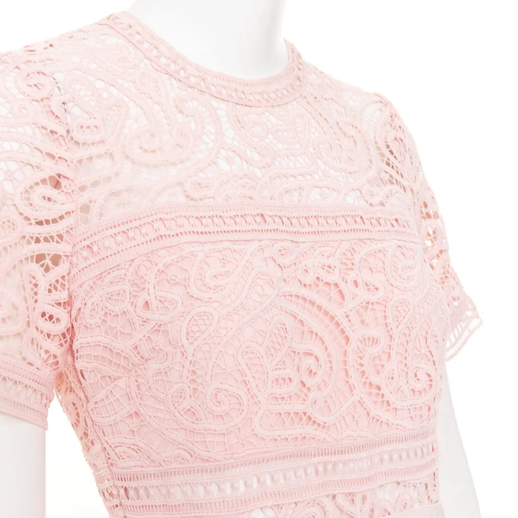 Self Portrait Abstract Guipure Pink Polyester Very good - Back View
