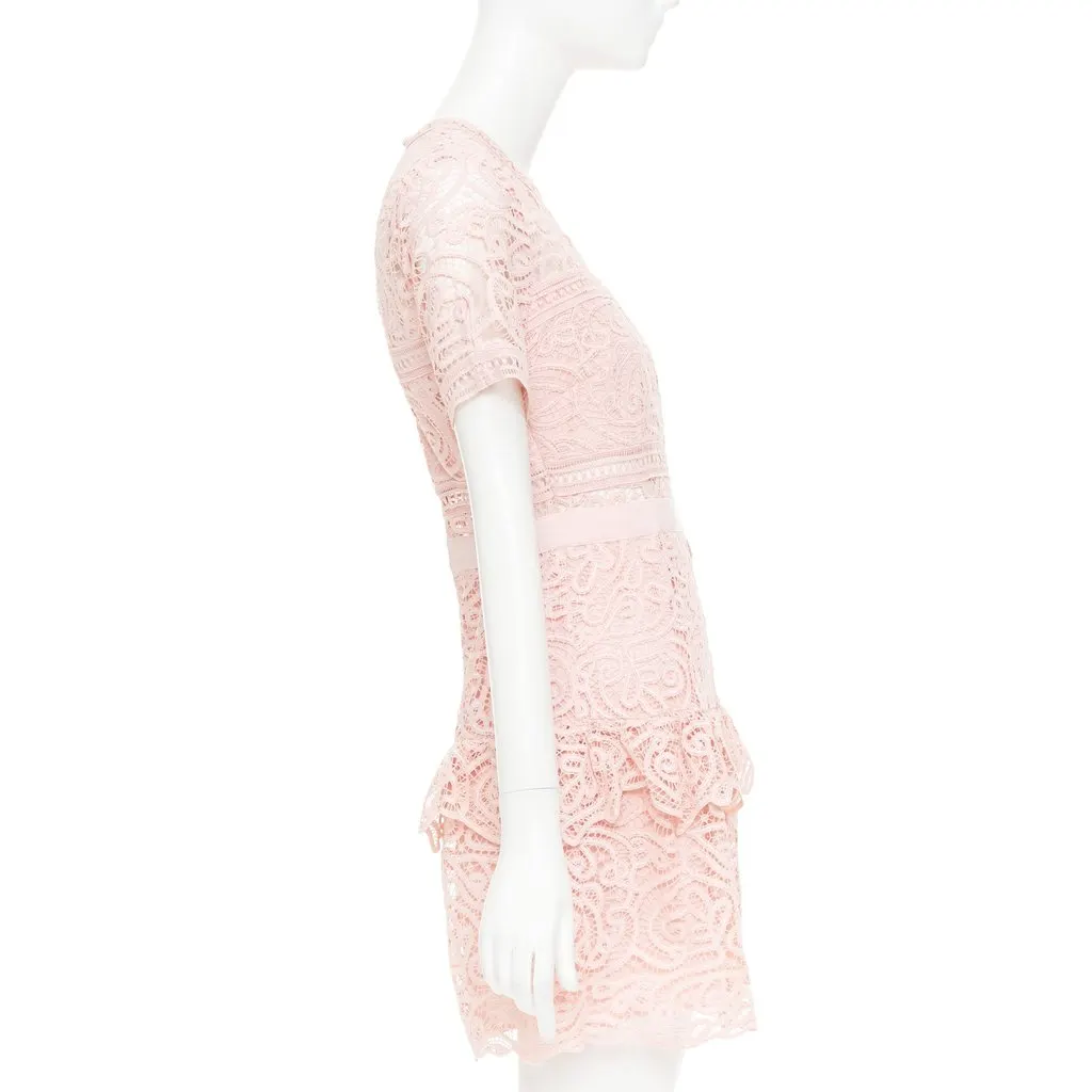 Self Portrait Abstract Guipure Pink Polyester Very good - Model View