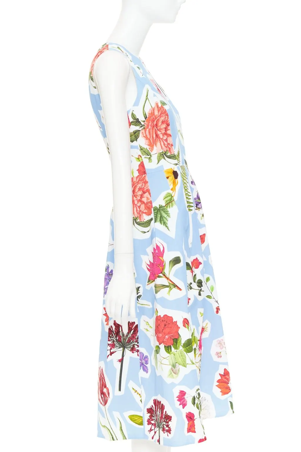Carolina Herrera Blue Cotton Dress Blue Cotton Very good - Model View