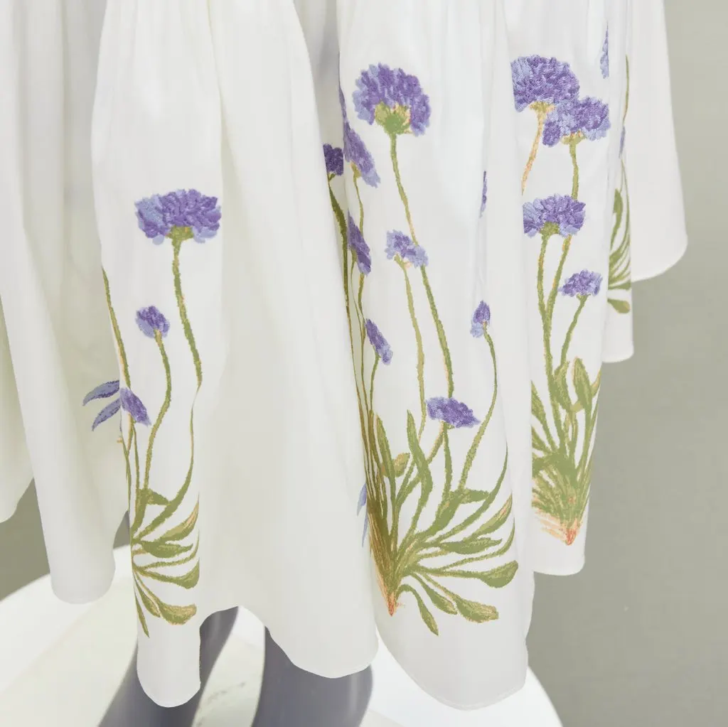Tory Burch Embroidered Smocked Midi Beige Cotton Very good - Back View