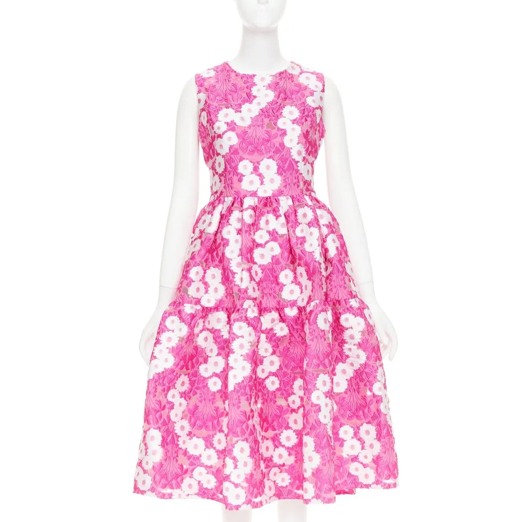 Unsigned Pink Polyester Dress Pink Polyester Very good - Front View
