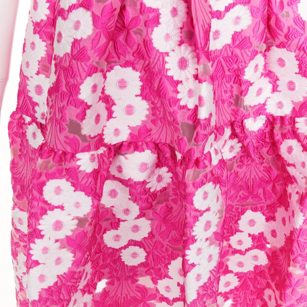 Unsigned Pink Polyester Dress Pink Polyester Very good - Back View
