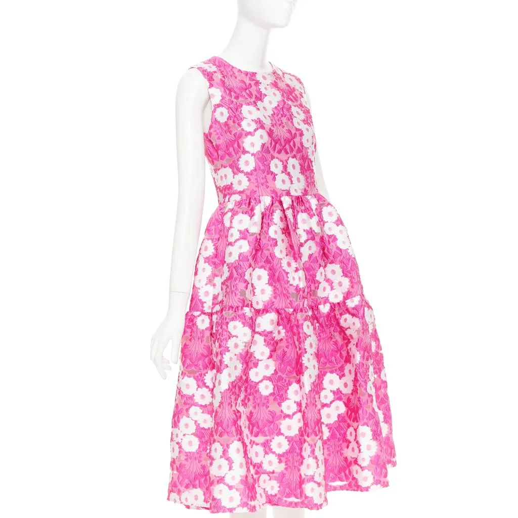 Unsigned Pink Polyester Dress Pink Polyester Very good - Inside View