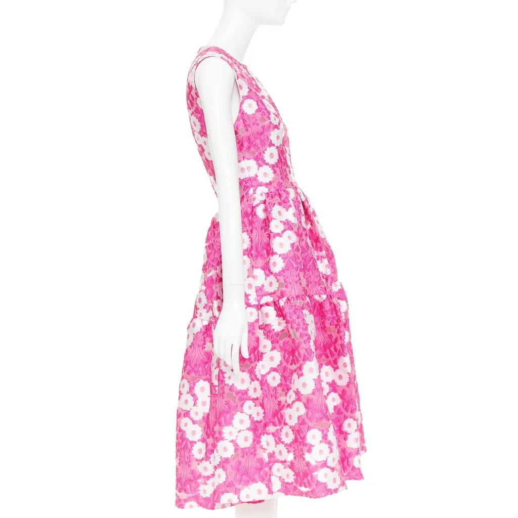 Unsigned Pink Polyester Dress Pink Polyester Very good - Model View