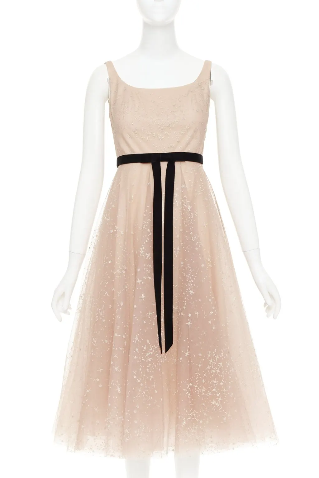Marchesa Beige Polyester Dress Beige Polyester Very good - Front View