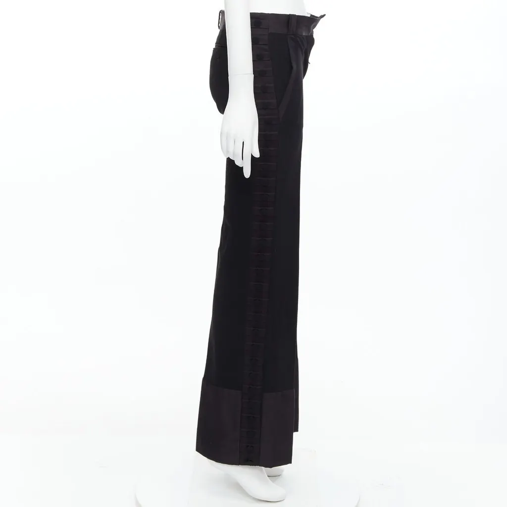 Chloé Pleat Trim Trousers Black Viscose Good - Model View