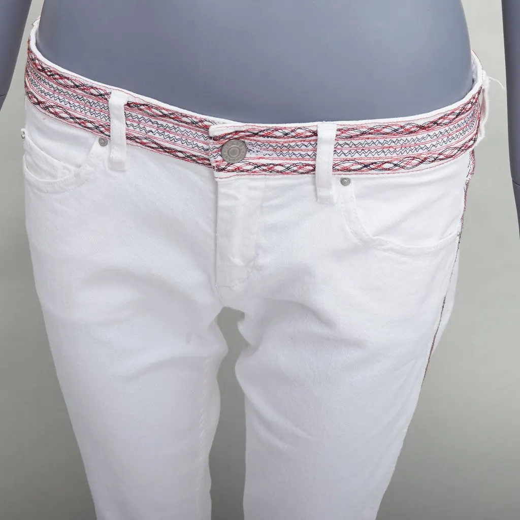Isabel Marant White Stitch Detail Jeans White Cotton Fair - Back View