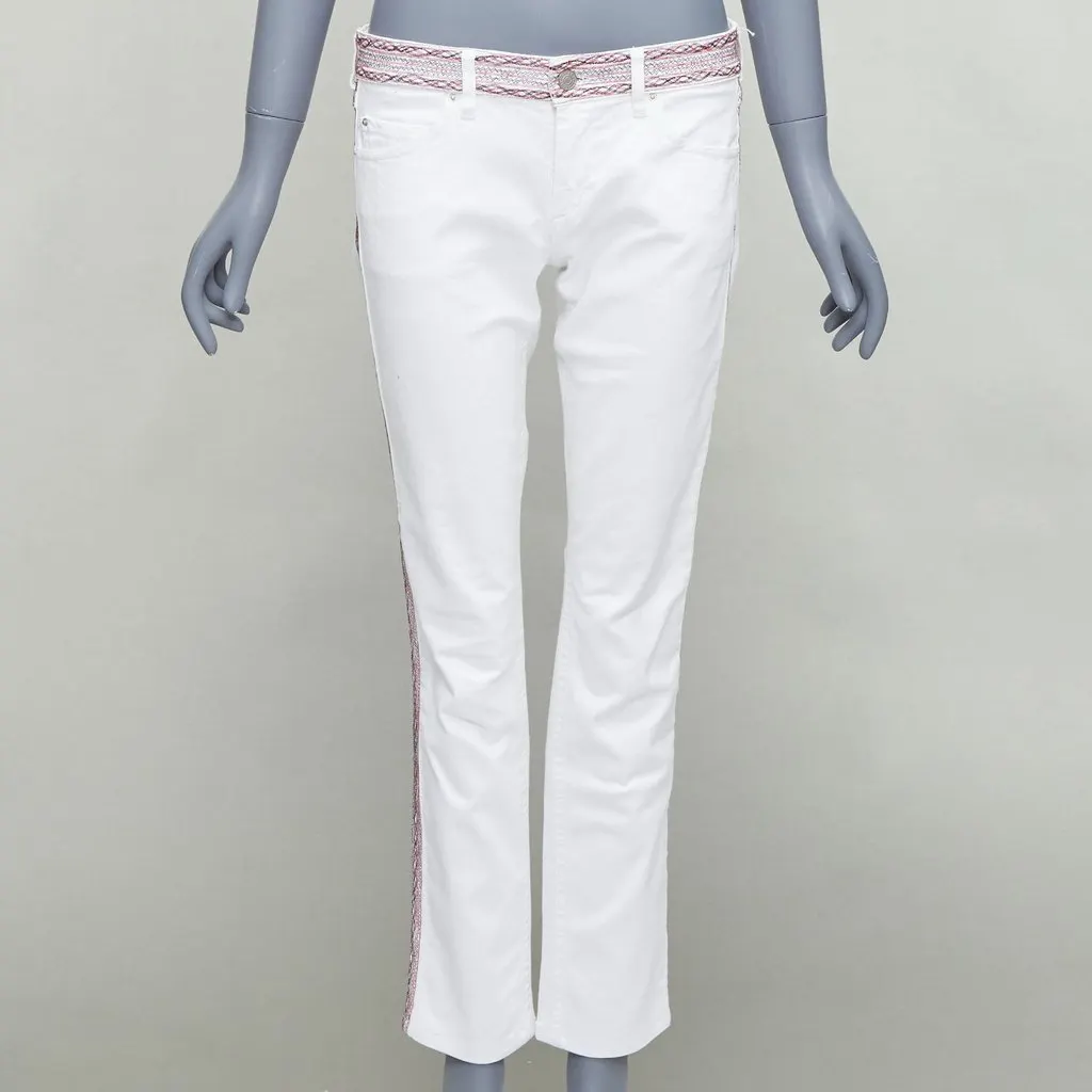 Isabel Marant White Stitch Detail Jeans White Cotton Fair - Inside View