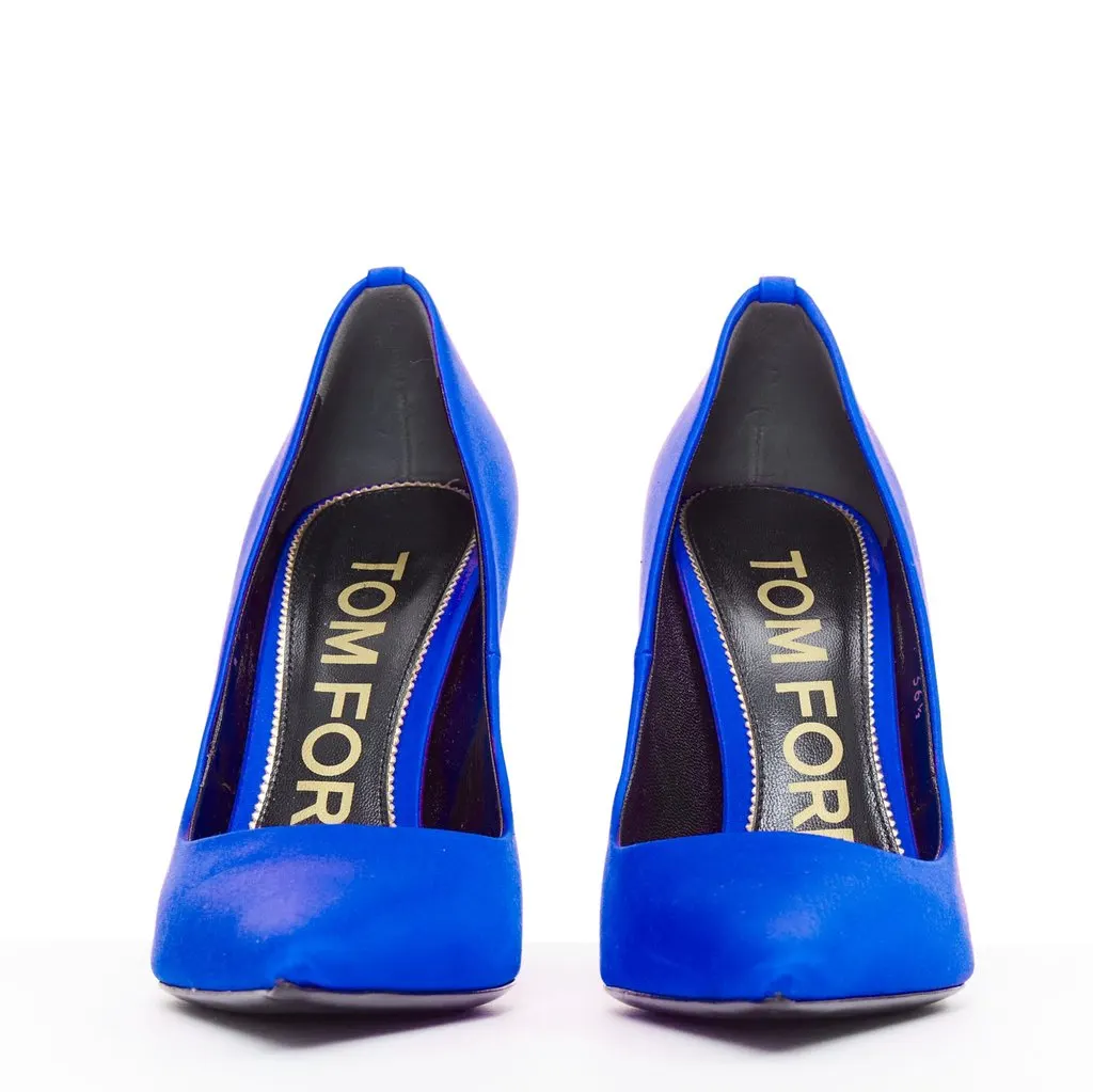 Tom Ford Blue Satin Pumps Blue Silk Very good - Inside View