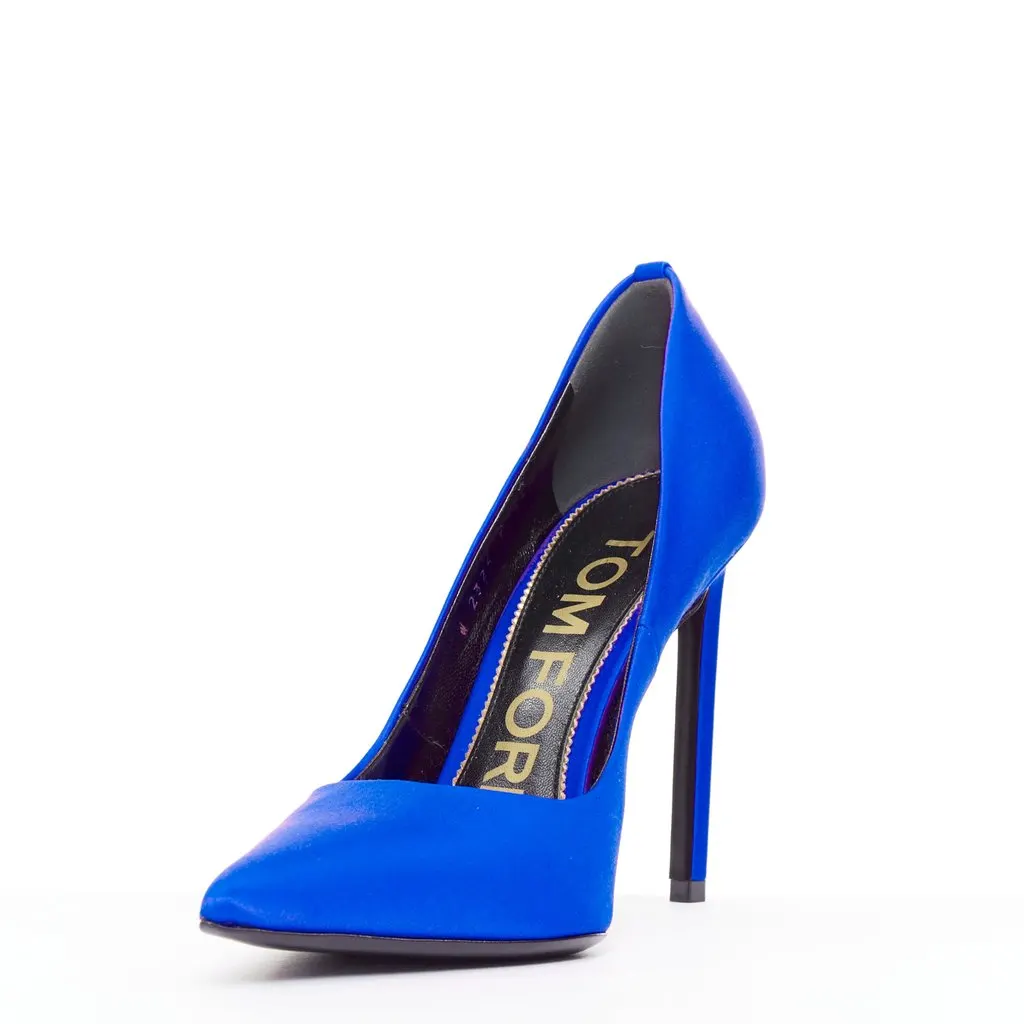Tom Ford Blue Satin Pumps Blue Silk Very good - Model View