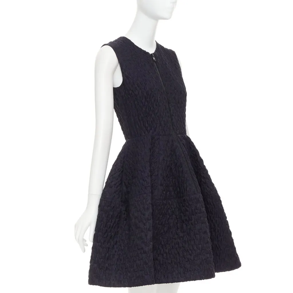 Jourden Navy Wool Dress Navy Wool Never worn, with tag - Inside View