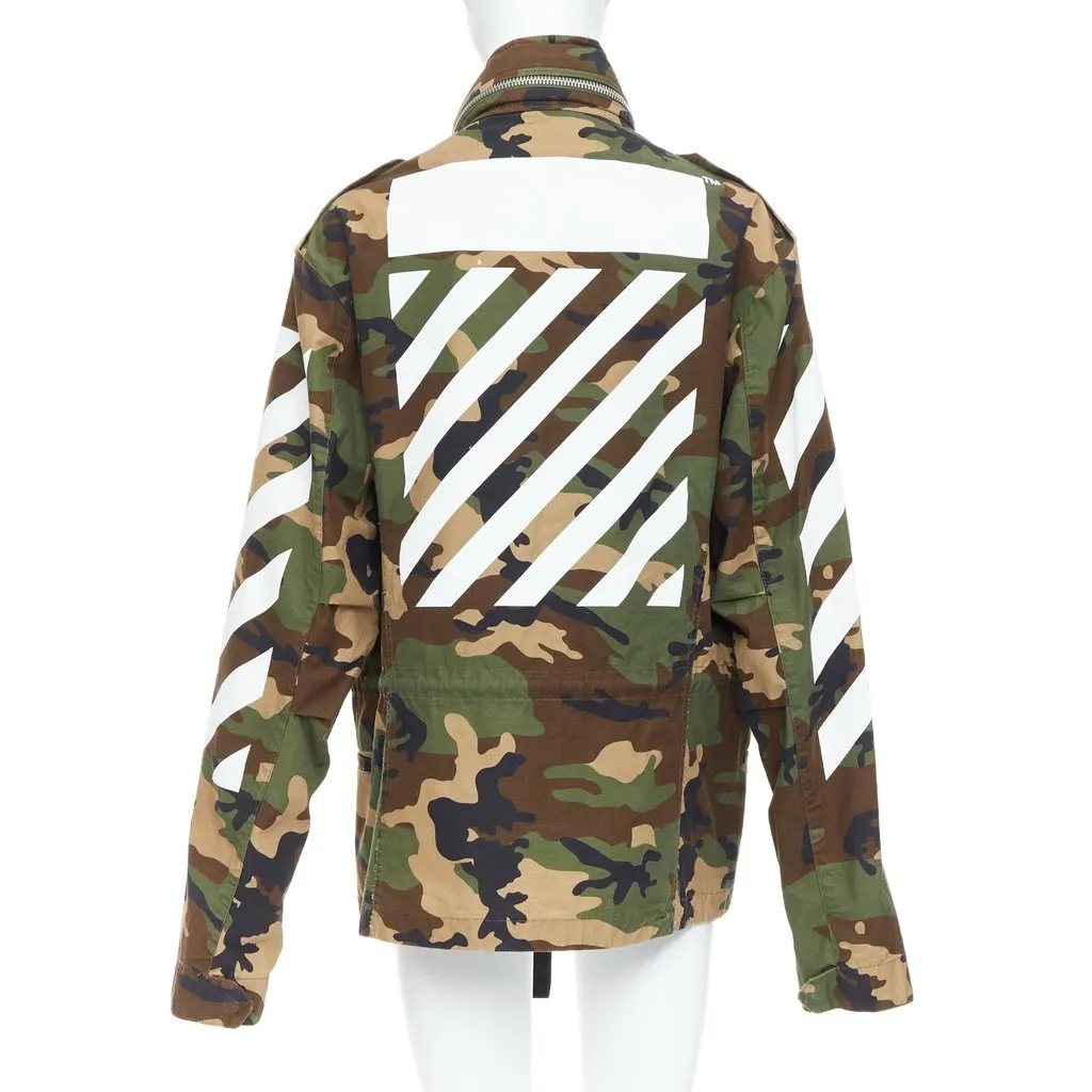 Off-White Green Cotton Coat Green Cotton Very good - Front View