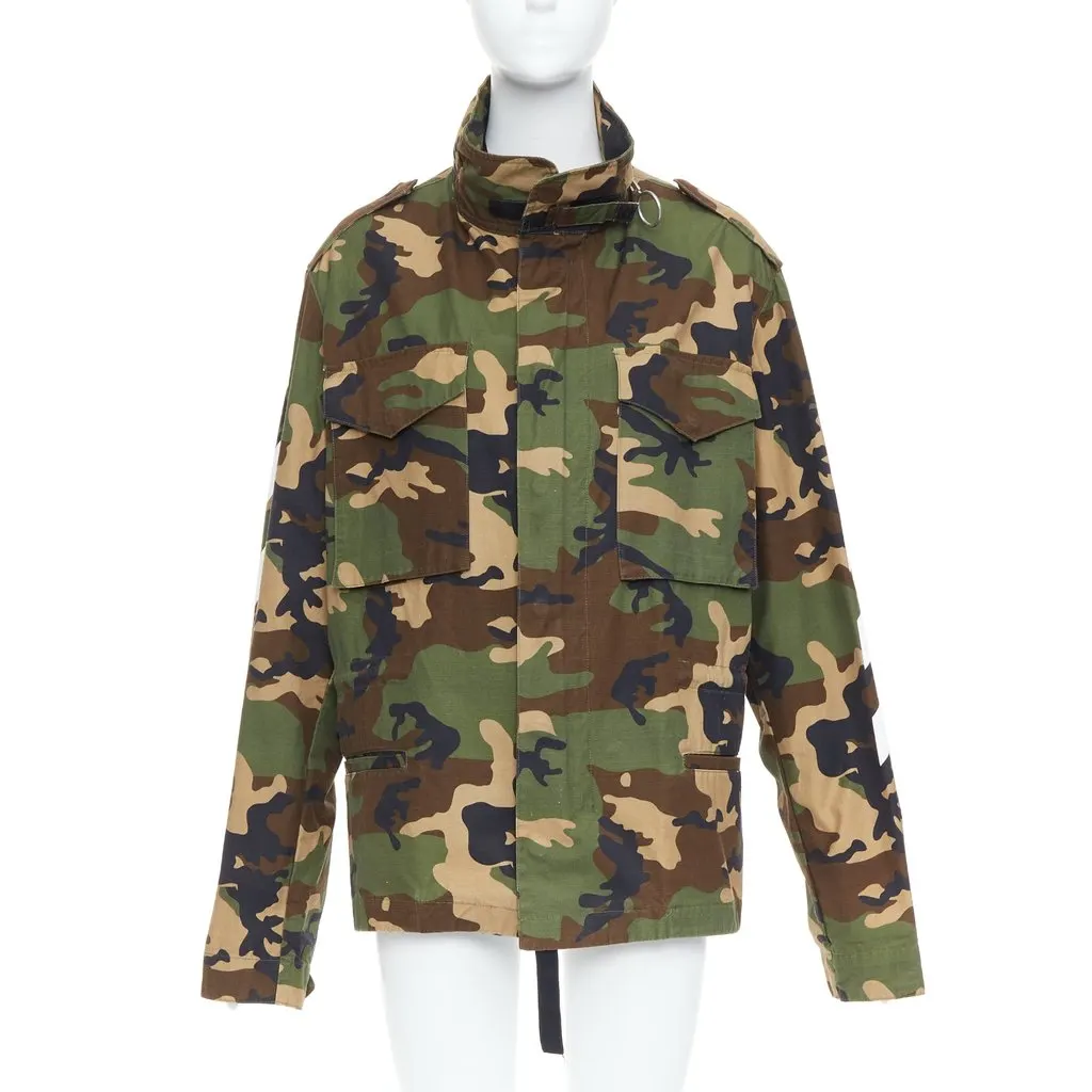 Off-White Green Cotton Coat Green Cotton Very good - Back View