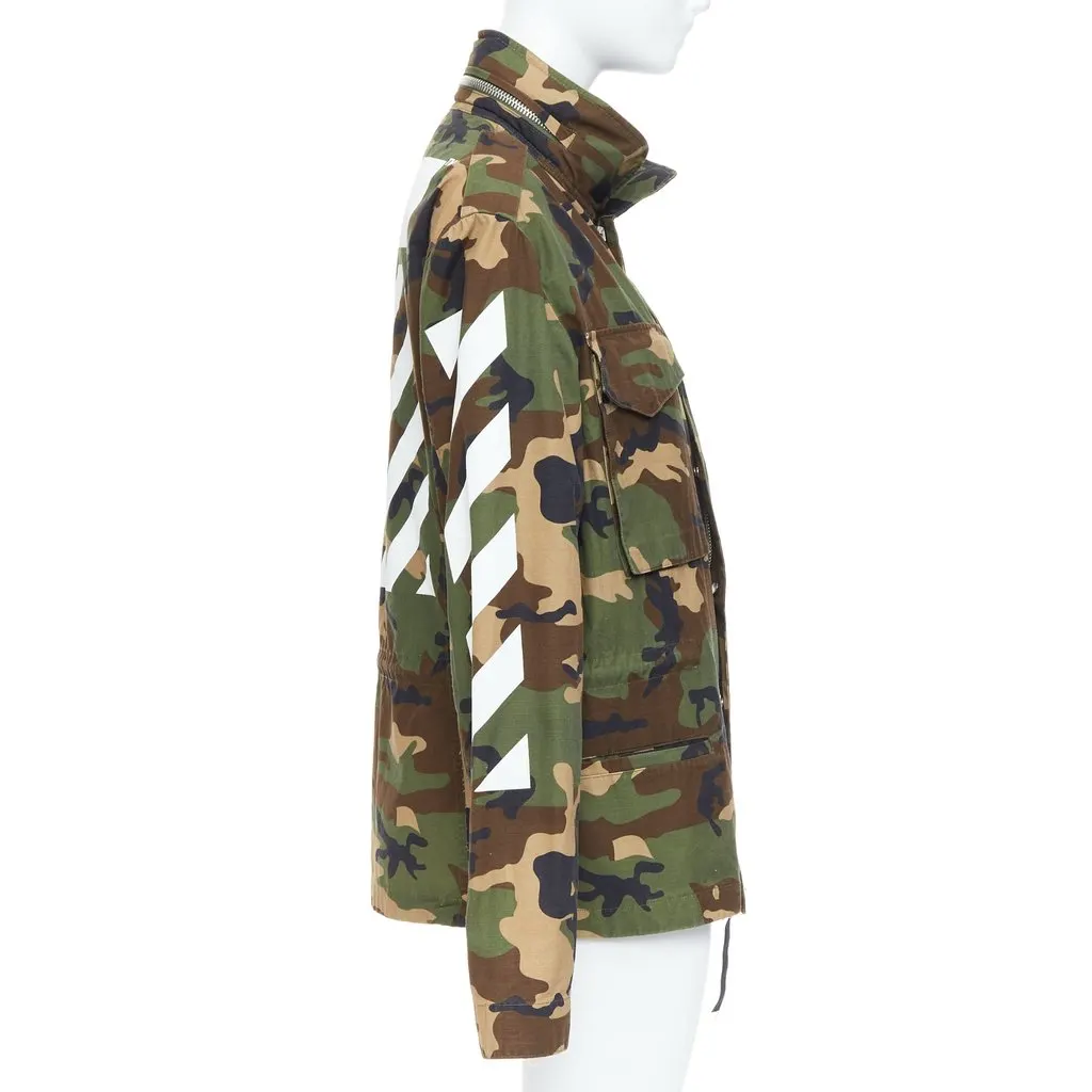 Off-White Green Cotton Coat Green Cotton Very good - Box View