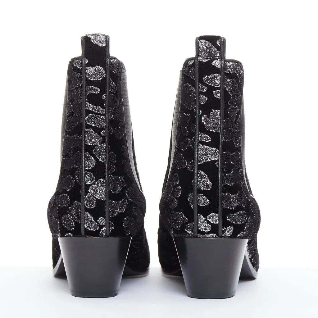 Saint Laurent Black Velvet Boots Black Velvet Very good - Box View