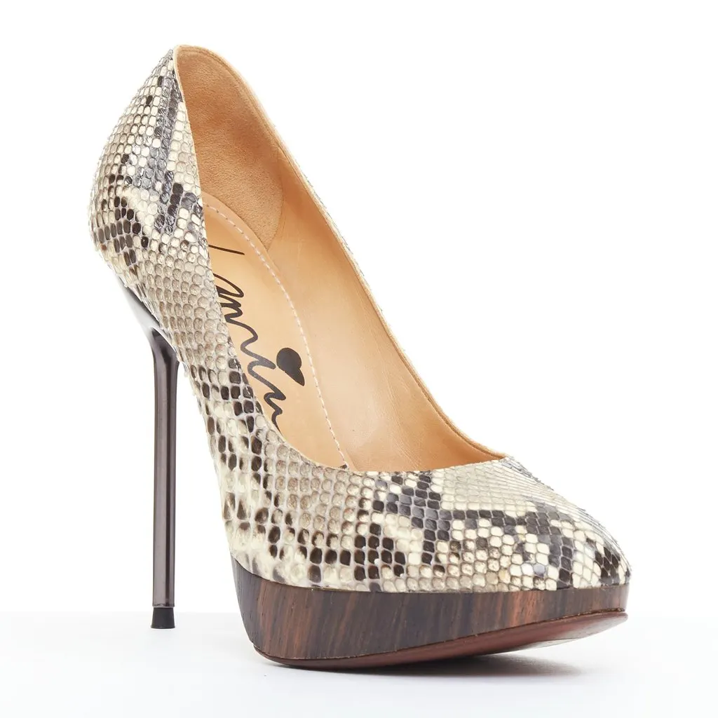 Lanvin Beige Leather Heels Beige Leather Very good - Back View