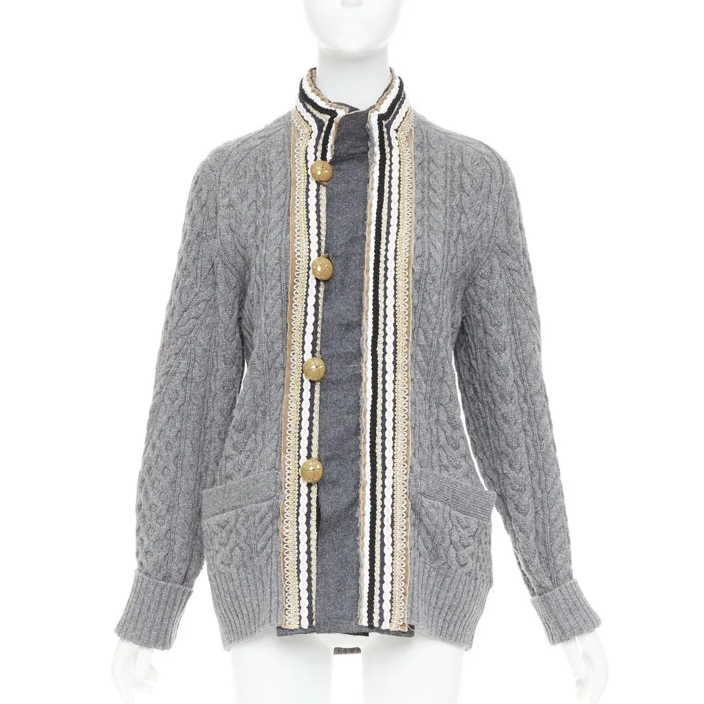 Sacai Grey Wool Knitwear Grey Wool Very good - Front View