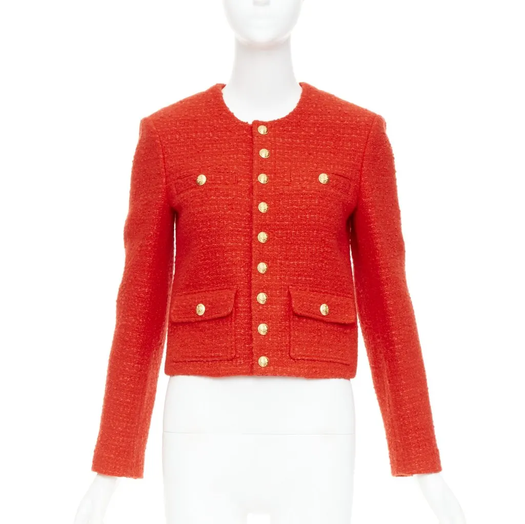 Celine Red Wool Jacket Red Wool Very good - Front View