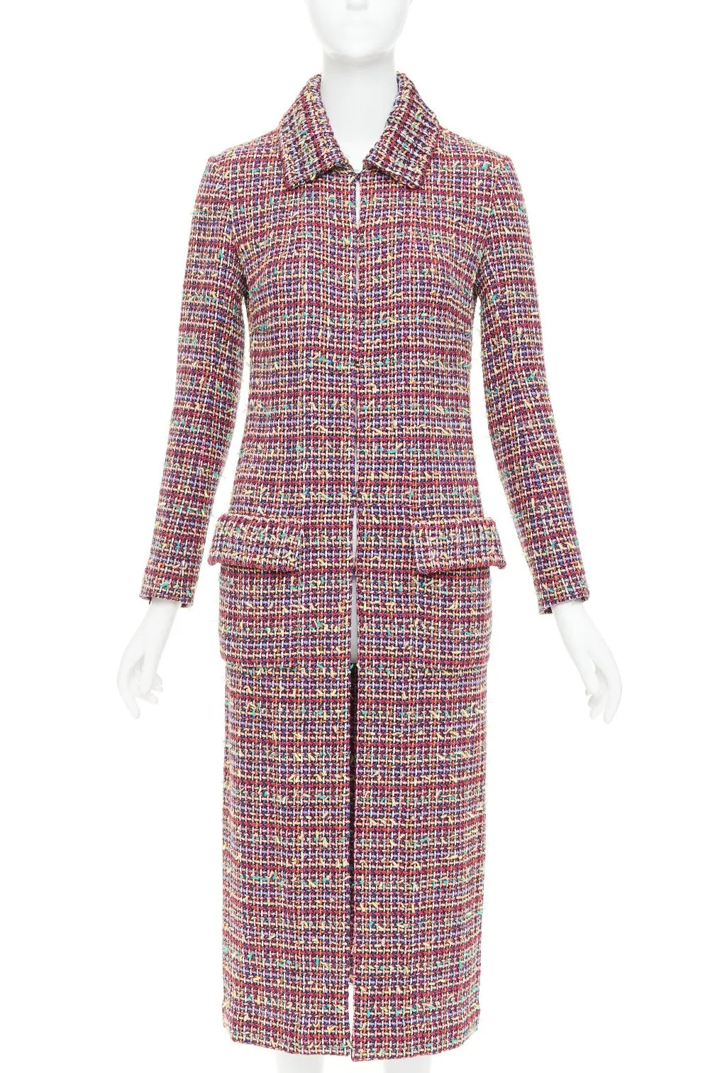 Chanel MultiColor Wool Coat MultiColor Wool Very good - Front View