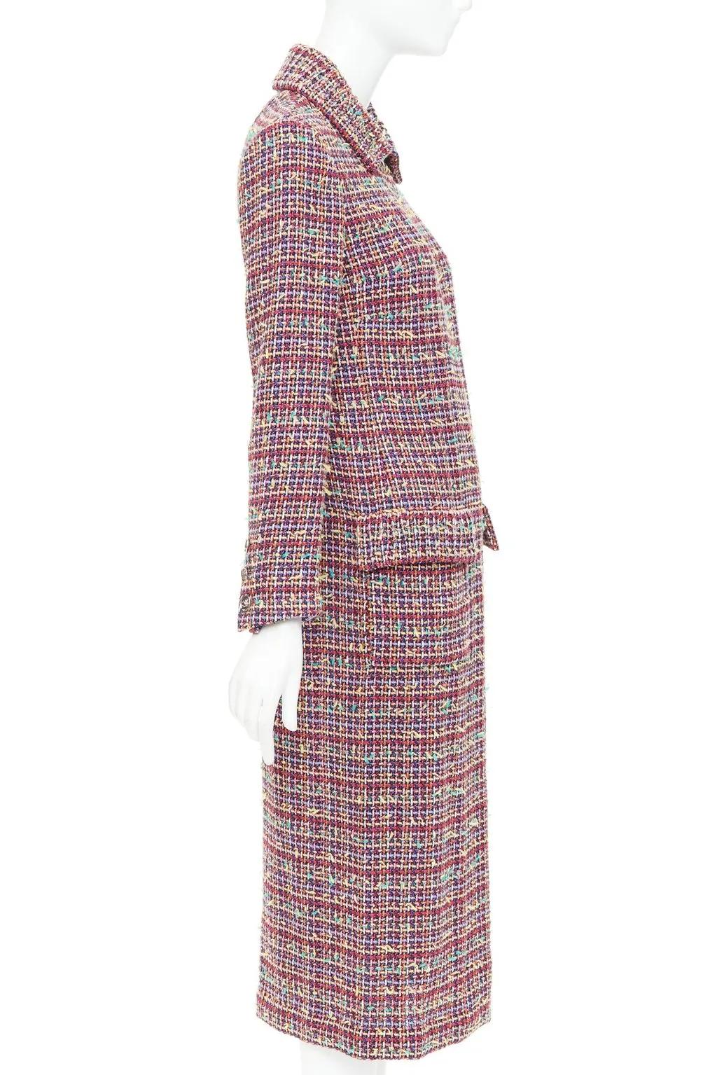 Chanel MultiColor Wool Coat MultiColor Wool Very good - Box View