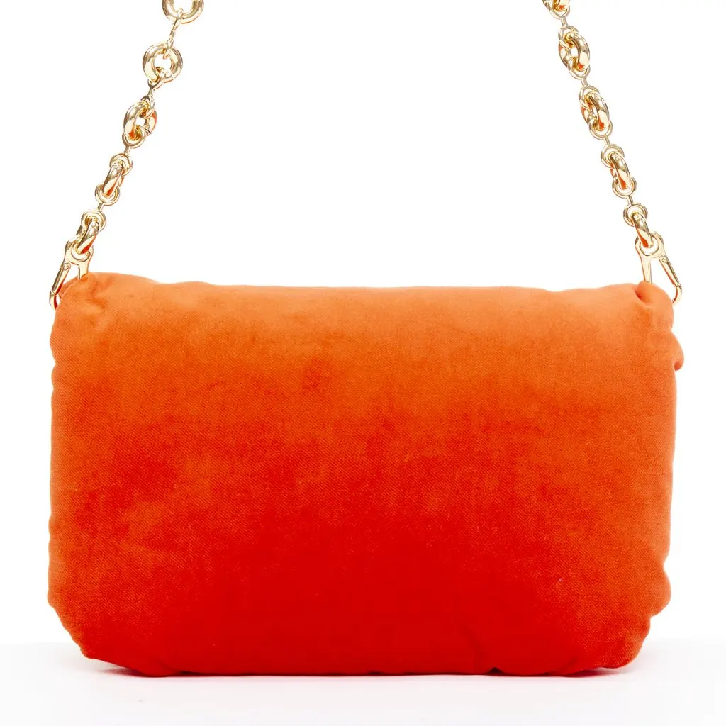 Loewe Mini Puffer Goya Bag Orange Velvet Very good - Box View
