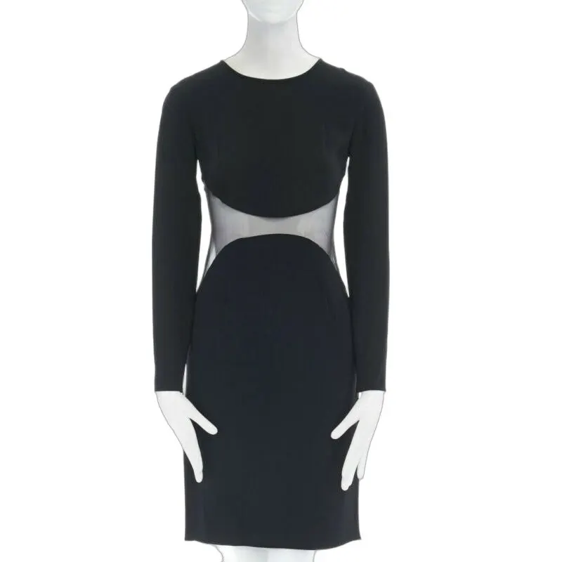 Stella McCartney Illusion Cocktail Dress Black Viscose Good - Front View