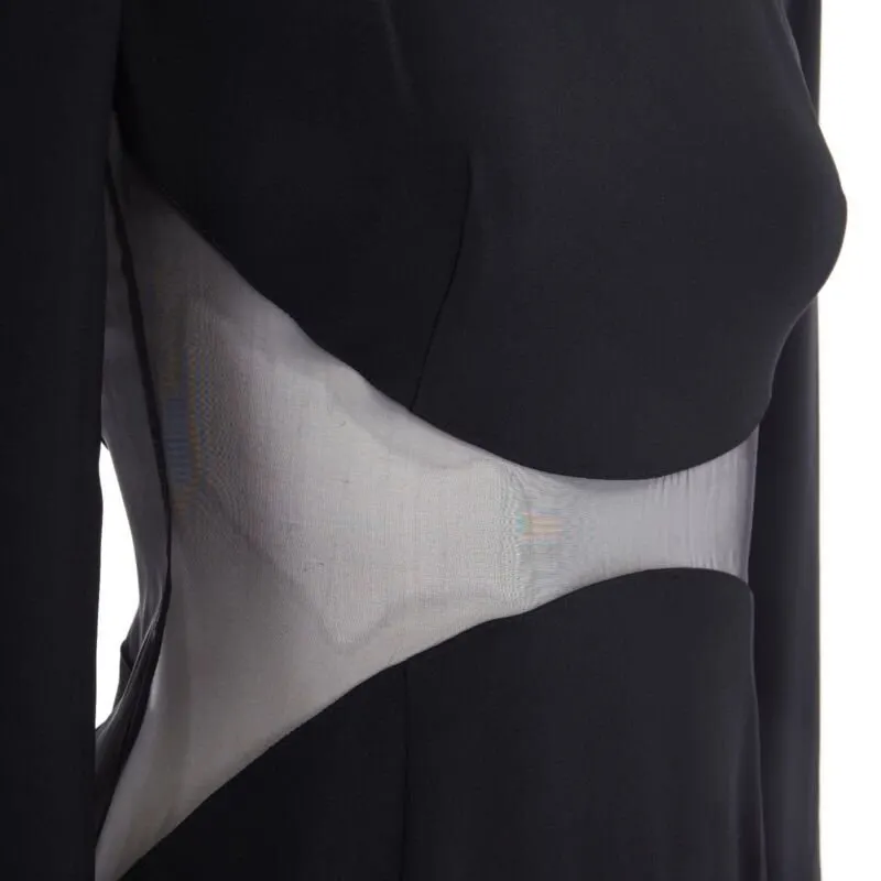 Stella McCartney Illusion Cocktail Dress Black Viscose Good - Back View