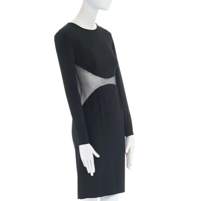 Stella McCartney Illusion Cocktail Dress Black Viscose Good - Inside View