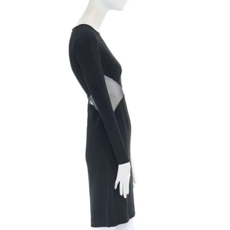 Stella McCartney Illusion Cocktail Dress Black Viscose Good - Model View