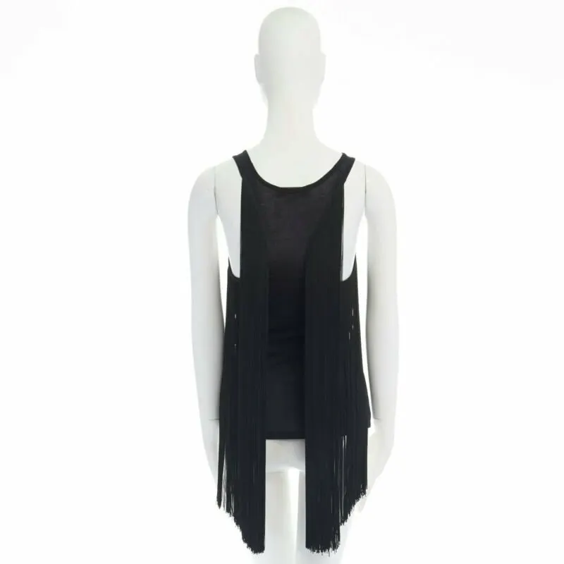 Stella McCartney Fringe Sleeveless Top Black Cotton Never worn - Back View