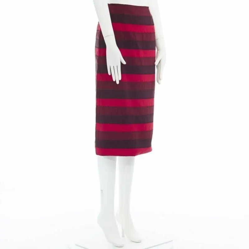 Mary Katrantzou Ribbon Fitted Skirt Red Viscose Very good - Back View
