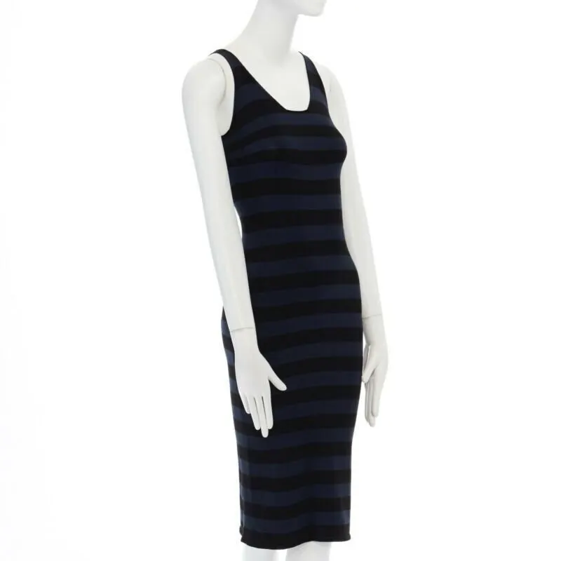 Tomas Maier Stripe Casual Dress Black Viscose Very good - Inside View