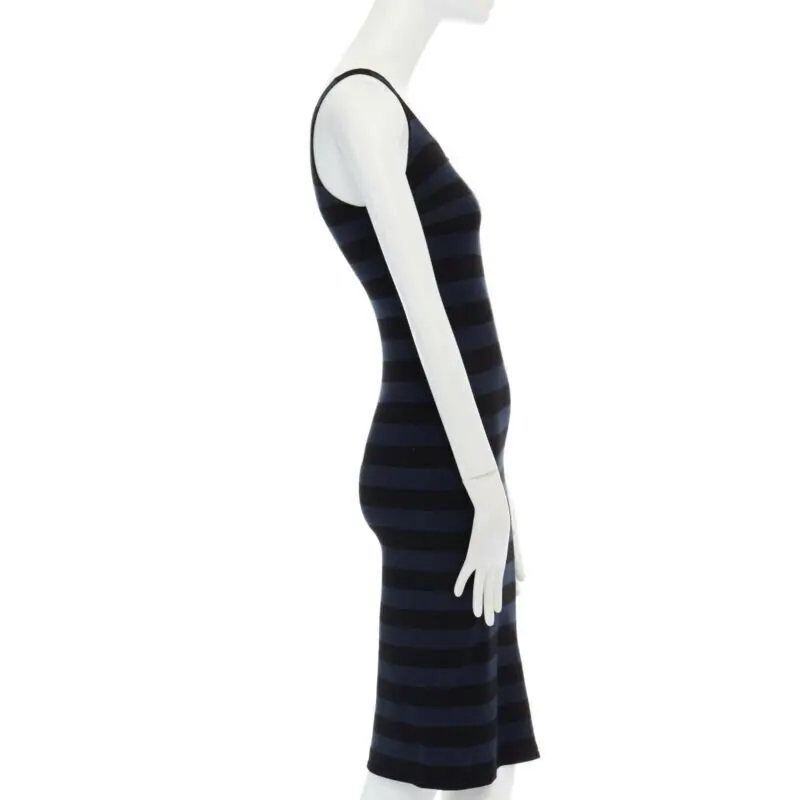 Tomas Maier Stripe Casual Dress Black Viscose Very good - Model View