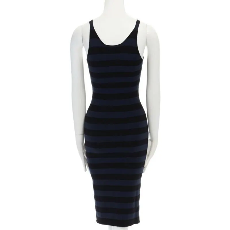 Tomas Maier Stripe Casual Dress Black Viscose Very good - Box View