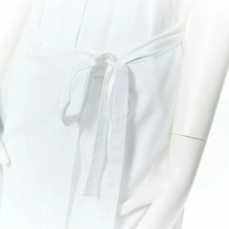 Tibi Apron Fold Shirt Dress White Cotton Good - Back View