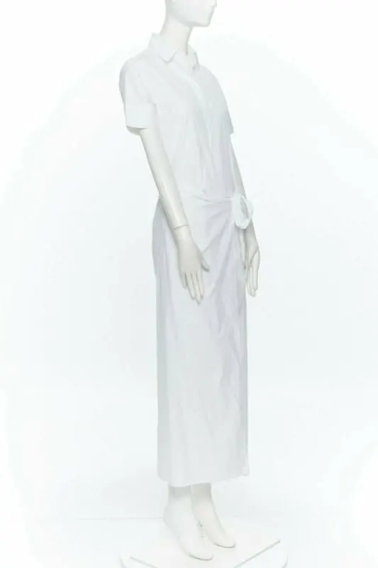 Tibi Apron Fold Shirt Dress White Cotton Good - Inside View