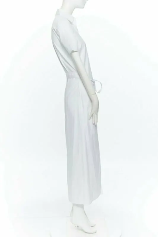 Tibi Apron Fold Shirt Dress White Cotton Good - Model View