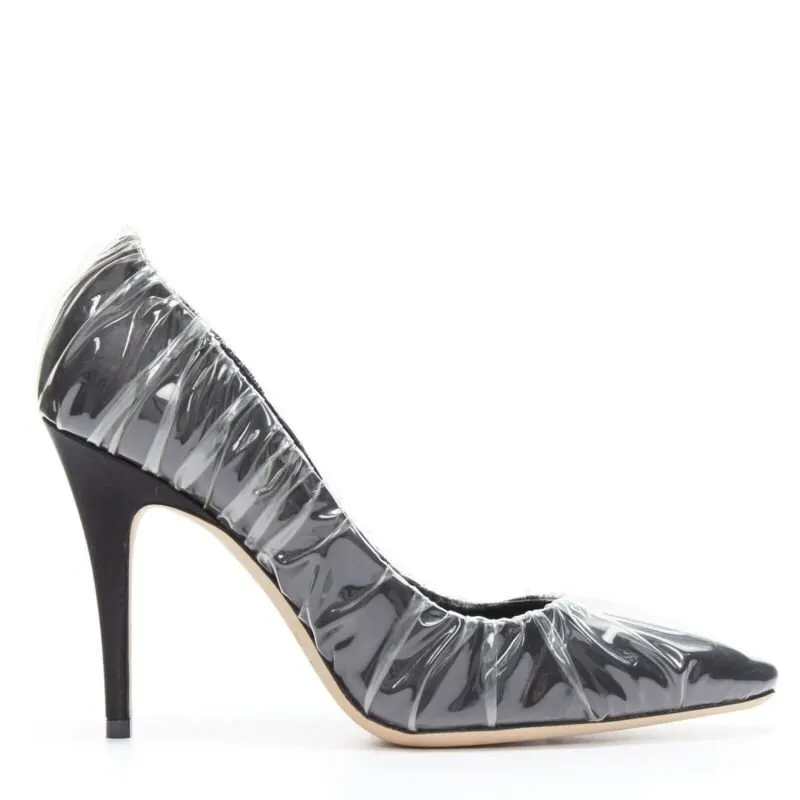 Jimmy Choo Transparent Ruche Heels Black Polyester Very good - Front View