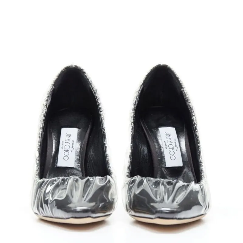 Jimmy Choo Transparent Ruche Heels Black Polyester Very good - Inside View