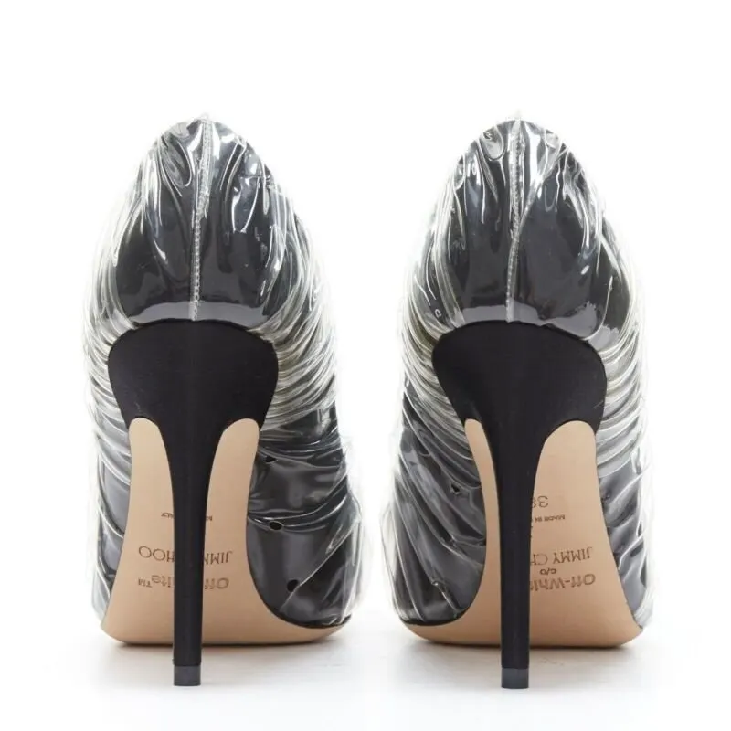 Jimmy Choo Transparent Ruche Heels Black Polyester Very good - Box View