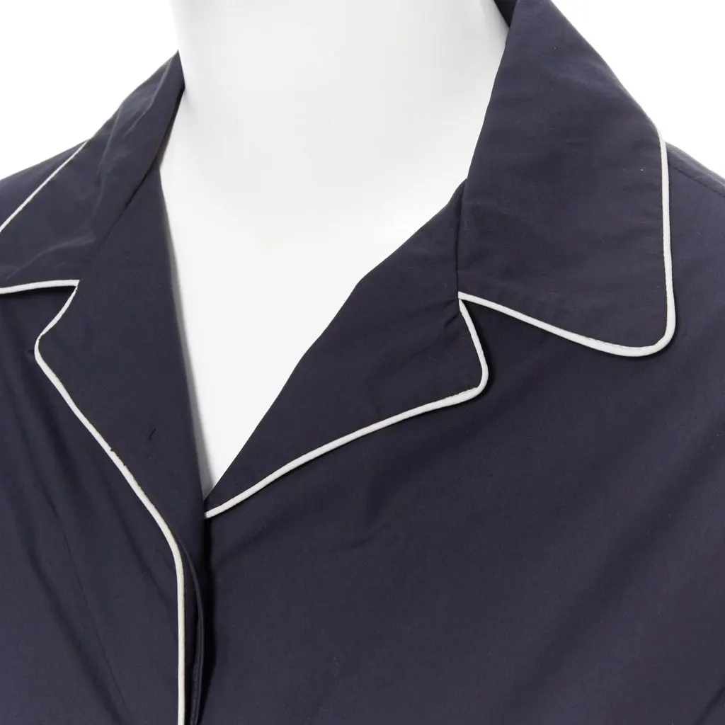 Jil Sander Cuban Collar Shirt Blue Cotton Very good - Back View