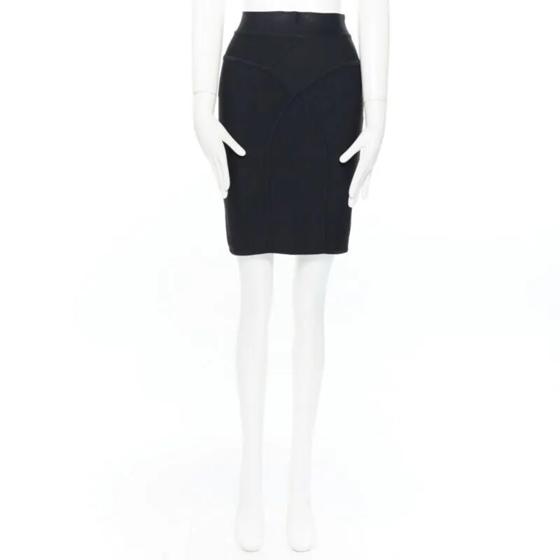 Herve Leger Bandage Pencil Skirt Black Viscose Very good - Inside View