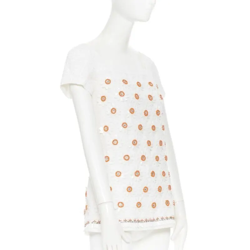 Moschino Cloque top White Cotton Very good - Model View