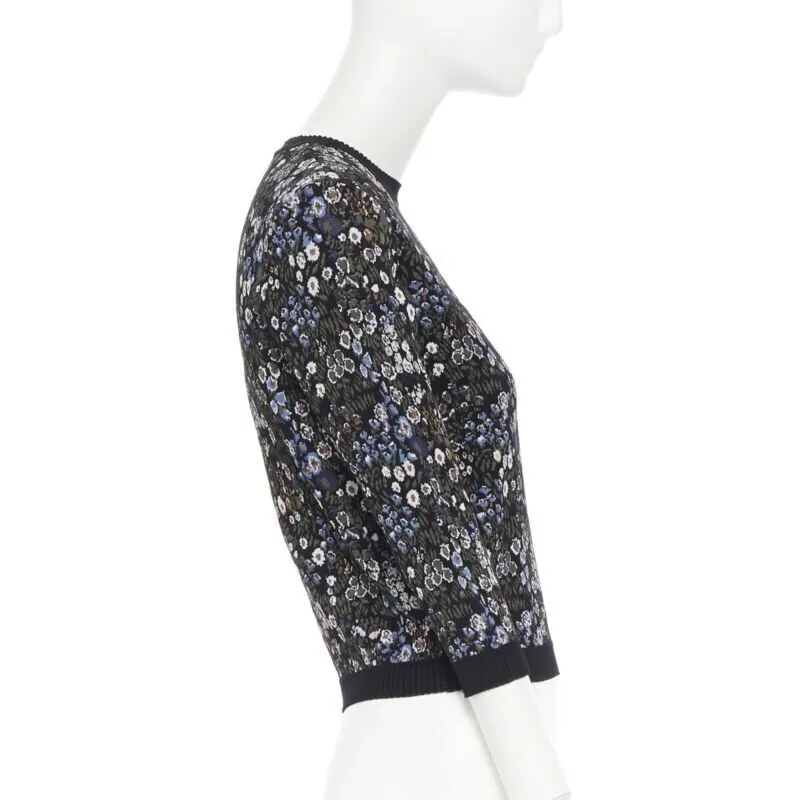 Valentino Floral Jacquard Sweater Navy Viscose Very good - Box View