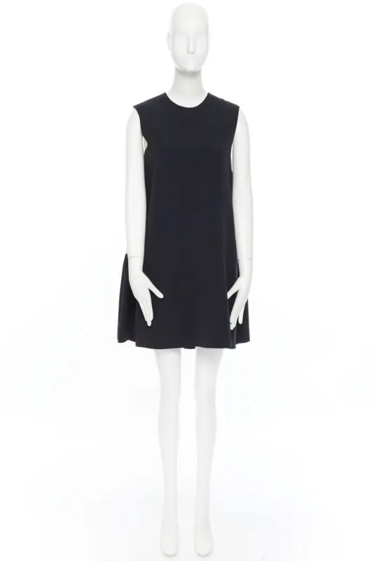 Roksanda Contrast Pleat Dress Black Polyester Good - Inside View