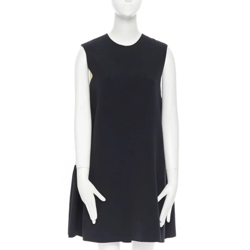 Roksanda Contrast Pleat Dress Black Polyester Good - Model View