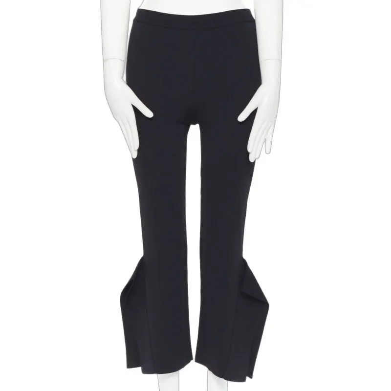 Stella McCartney Panel Flared Pants Black Viscose Never worn - Front View